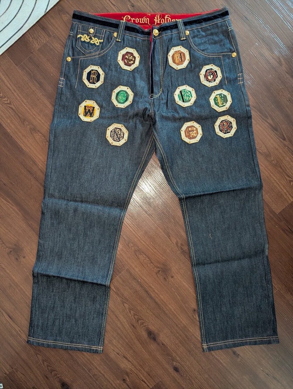 Crown Holder Stitched front and back jeans,New Men's 42